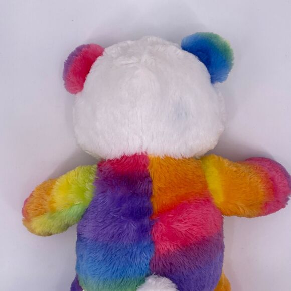 Build A Bear 16" Panda Bear BAB White with Rainbow Colors 2014 Embroidered Eyes - Picture 6 of 12